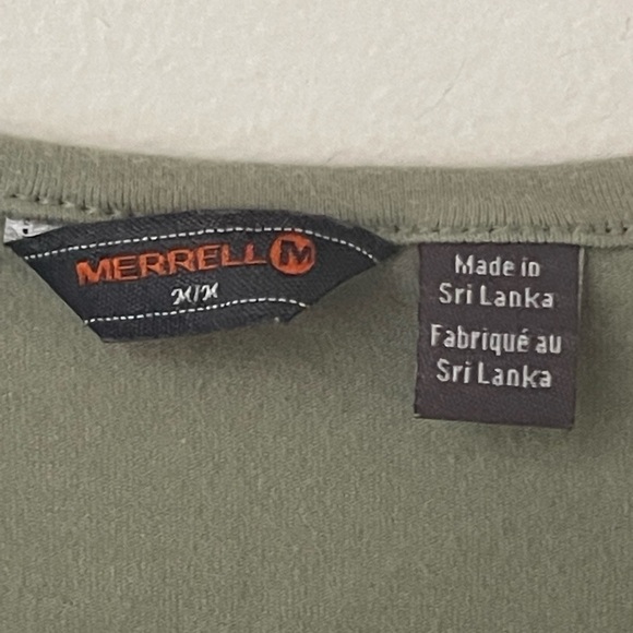 Merrell Womens Size M Short Sleeve Forever Wild Khaki Green T-Shirt Cotton Top - Picture 4 of 7